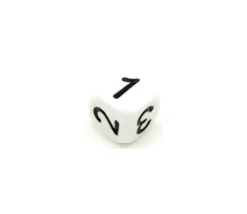 Dé chiffres 123456 en 16 mm BLANC écriture noire