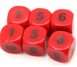 Dé chiffres 115566 en 16 mm couleur à choisir
