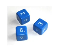 Dé chiffres 14 mm opaques chiffres coins droits à l'unité (couleur au hasard)