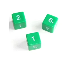 Dé chiffres 14 mm opaques chiffres coins droits à l'unité (couleur au hasard)