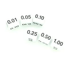 Dé décimal 0.01, 0.05, 0.25, 0.10, 0.50, 1