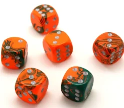 Dé design orange effet artistique 15 mm