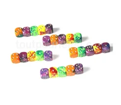 Dé design vert peps effet artistique 15 mm