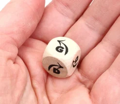 Dé direction flèche droite D/ gauche G en bois 16 mm naturel