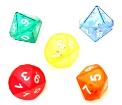 Dé double 10 faces avec 1 mini dé 10 faces à l'intérieur (couleur mise au hasard)