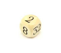 Dé doubleur 2 4 8 16 32 64 videaux bois 18 mm backgammon