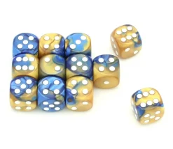 Dé effet doré et bleu 16 mm gemini