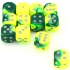 Dé effet jaune vert 16 mm gemini