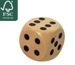 Dé en bois 20 mm de 1 à 6 pour jeu de société
