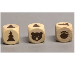 Dé en bois ours patte sapin 18 mm