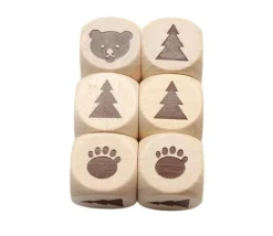 Dé en bois ours patte sapin 18 mm