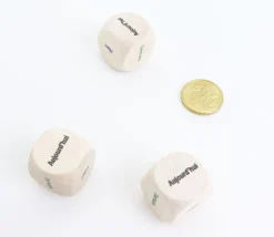 Dé en bois spécial hier aujourd'hui demain (temps) 20 mm