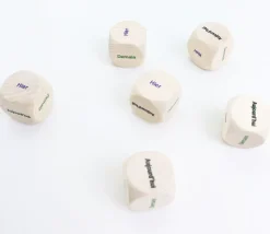 Dé en bois spécial hier aujourd'hui demain (temps) 20 mm