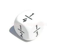 Dé fraction 1/2 2/4 1/3 2/3 1/4 3/4 en 22 mm
