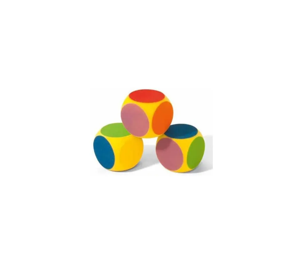 Dé géant 16 cm 6 couleurs en mousse alvéolée