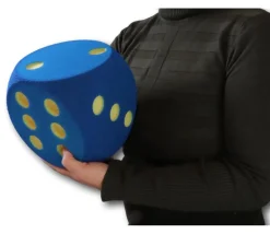 Dé géant 16 cm en mousse tactile BLEU