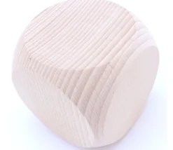 Dé géant 75 mm neutre en bois 7.5 cm sans marquage