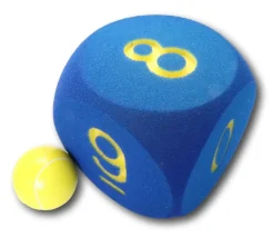 Dé géant chiffres de 6 à 10 mousse 16 cm BLEU