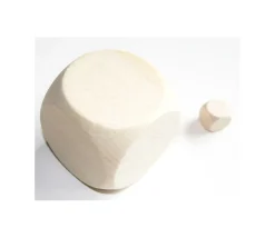 Dé géant en bois naturel 60 mm neutre - 6 cm
