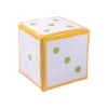 Dé géant jaune faces modifiables 15,5 cm personnalisable à volonté