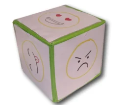 Dé géant vert faces modifiables 15,5 cm personnalisable à volonté