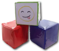 Dé géant vert faces modifiables 15,5 cm personnalisable à volonté