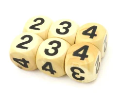Dé moyenne 2 2 3 3 4 4 en bois de 16 mm