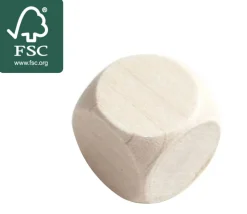 Dé neutre 25 mm en bois sans marquage hêtre