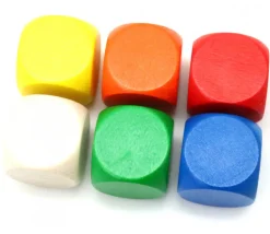 Dé neutre BLANC 16 mm en bois hêtre sans marquage à l'unité