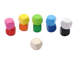 Dé neutre naturel 16 mm en bois sans marquage hêtre à l'unité