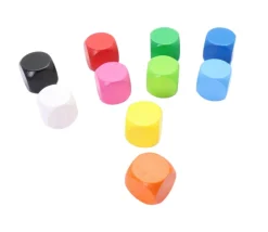 Dé neutre orange 16 mm en bois sans marquage hêtre à l'unité