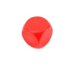 Dé neutre rouge 16 mm en bois sans marquage hêtre à l'unité