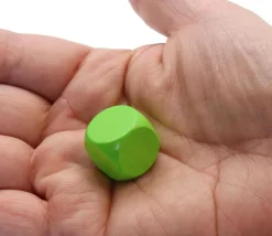 Dé neutre vert clair 16 mm en bois hêtre sans marquage à l'unité