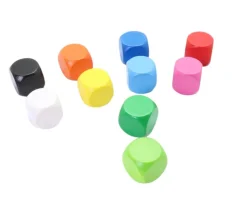 Dé neutre vert clair 16 mm en bois hêtre sans marquage à l'unité