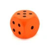 Dé orange points noirs en bois 16 mm de 1 à 6 pour jeu de société