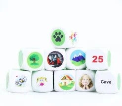 Dé personnalisé 16 mm en plastique : 6 faces personnalisées avec vos images