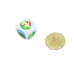 Dé personnalisé 16 mm en plastique : 6 faces personnalisées avec vos images