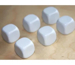Dé plastique neutre 16 mm à personnaliser blanc