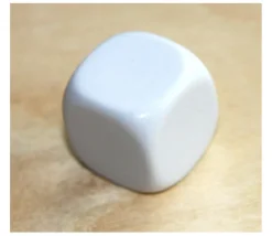 Dé plastique neutre 16 mm à personnaliser blanc