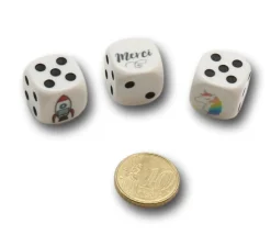 Dé plastique personnalisé 16 mm : 1 face personnalisée avec votre image