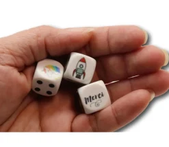 Dé plastique personnalisé 16 mm : 1 face personnalisée avec votre image