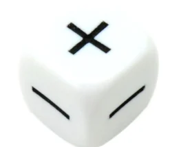 Dé plus et moins + - en 16 mm