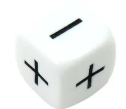 Dé plus et moins + - en 16 mm