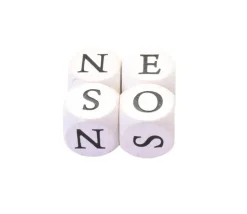 Dé points cardinaux en bois 16 mm