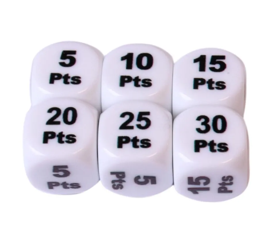 Dé points gagnants 16 mm +5 à +30