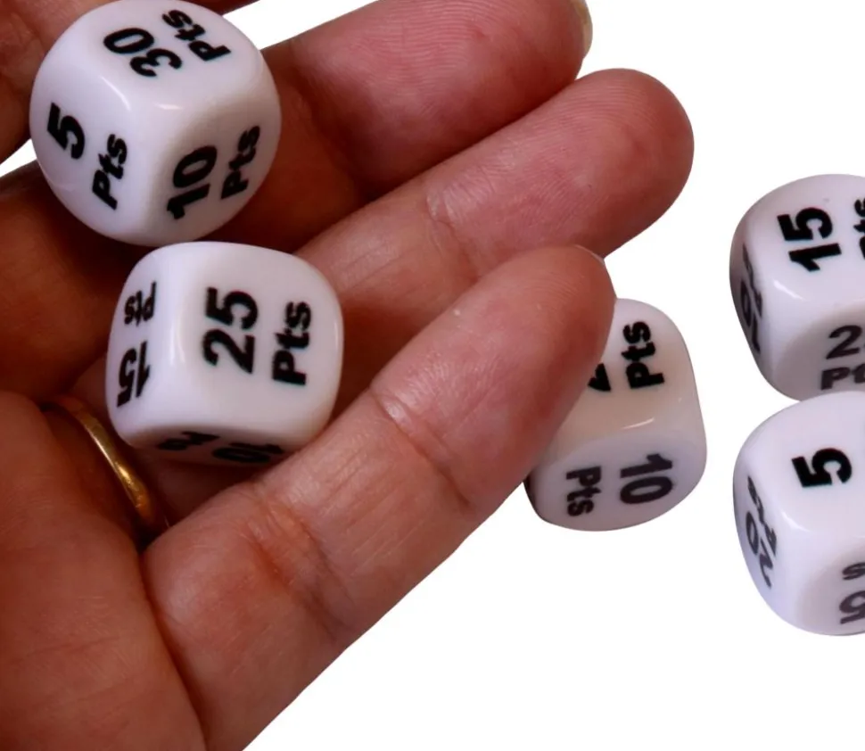 Dé points gagnants 16 mm +5 à +30