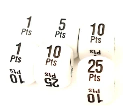 Dé points gagnants 16 mm +1 à +25