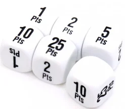 Dé points gagnants 16 mm 1 2 5 10 25 pts