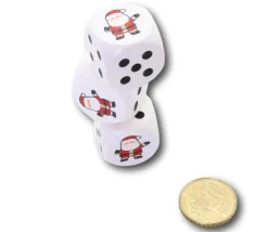 Dé père noel spécial fête 2 cm en bois