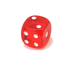 Dé translucide ROUGE 16 mm